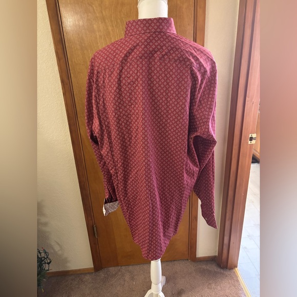 Ted Baker NWT Maroon Patterned Casual Shirt - Picture 4 of 14